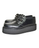 Nevermind Creepers in smooth black leather with double rubber sole – sleek, durable, and iconic.