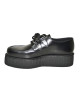 Creepers Nevermind con doppia suola in pelle nera liscia – stile senza tempo