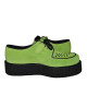 Creepers verde fluo in camoscio con doppia suola e intreccio – Nevermind
