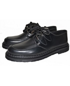 Schwarze Creeper-Lederschuhe – Runde Ösen – Nevermind