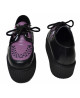 Nevermind Creepers in black leather & purple leather – double sole – bold statement style