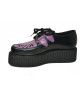 Nevermind Creepers in black leather & purple leather – double sole – bold statement style