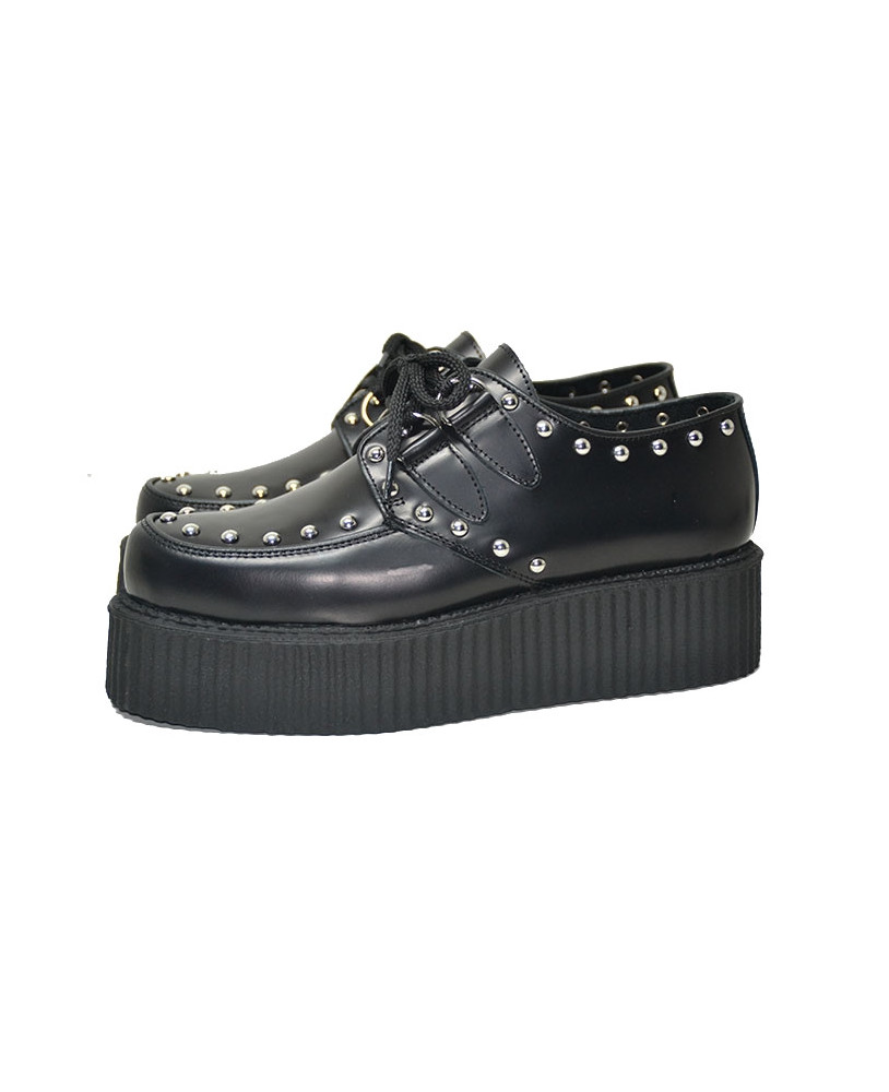 Creepers Nevermind in pelle nera con borchie – stile ribelle e alternativo