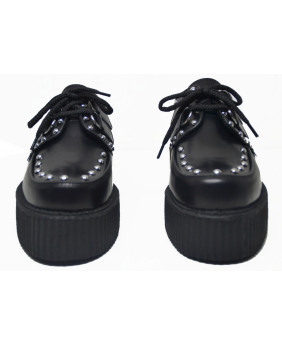 Creepers Nevermind in pelle nera con borchie – stile ribelle e alternativo