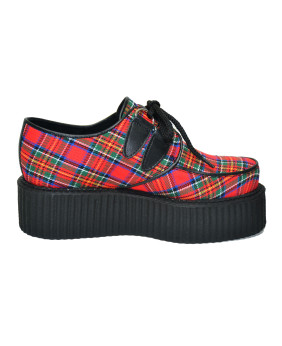 Creepers rouge en cuir et textile à semelle double Nevermind