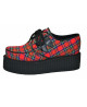 Creepers Nevermind in red tartan fabric – double sole – alternative style