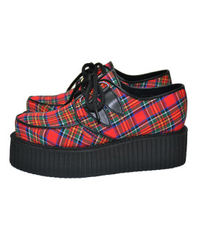 Creepers Nevermind aus rotem Schottenstoff mit Doppelsohle.