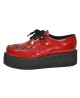Creepers double semelle en cuir rouge – Unisexe Nevermind