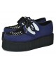 Creepers Nevermind in camoscio blu e nero con dettagli bianchi – stile alternativo audace e iconico