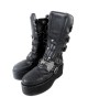 Vegan Gothic Platform Boots in Black with Celtic Engravings and Mjölnir – Viking Industrial Style – Nevermind