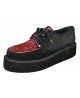 Nevermind creepers in red leopard cowhide and black suede with double sole.