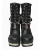 Bottines gothiques vegan noires à talon métallique, ruban et chaîne – Nevermind
