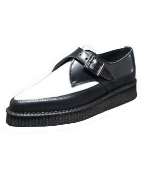Creepers Schuhe spitz weiß und schwarz aus Lederbox mit schuhsohle single Nevermind