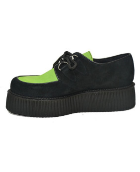 Creepers a doppia suola in camoscio nero e verde – Unisex Nevermind