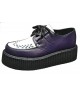 Creepers Nevermind aus violettem und weißem Leder – doppelte Sohle, punk und alternative style, Unisex.