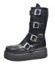 Botte creepers noire en cuir Box à semelle double Nevermind