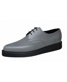 Creepers pointue grise en cuir et suédine à semelle simple Nevermind