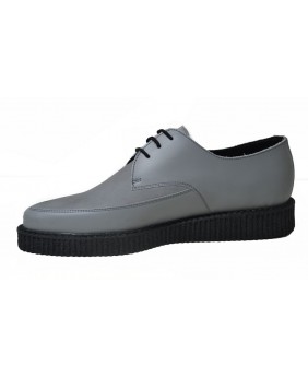 Creepers pointue grise en cuir et suédine à semelle simple Nevermind