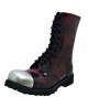 Bota rangers gótica burdeos 10 ojales Steelground