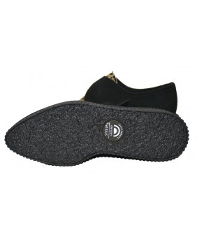 black and leopard Pointed creeper shoe in suede leather and bovine fur with single sole Nevermind