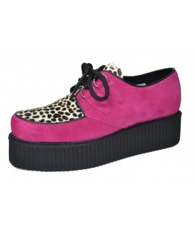 Double Sole Pink Suede Creepers with Leopard Cowhide – Nevermind