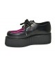 Nevermind Black Leather Creepers with Pink Zebra Fur – bold and underground