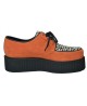 Nevermind Orange Suede & Leopard Fur Creepers – bold feline retro flair