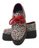Double Sole Red Leather and White/Black Leopard Cowhide Creepers – Nevermind