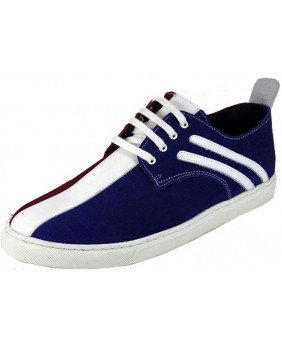 Bowling-Schuhe bordeauxrot & blau, weiße Details, Néolite-Sohle.