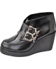 Nevermind Keilabsatzschuhe Leder Schwarz – Stil Gothic Rock