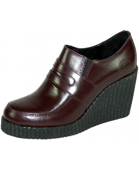 Punk Keilabsatzschuhe Nevermind aus Leder Bordeaux