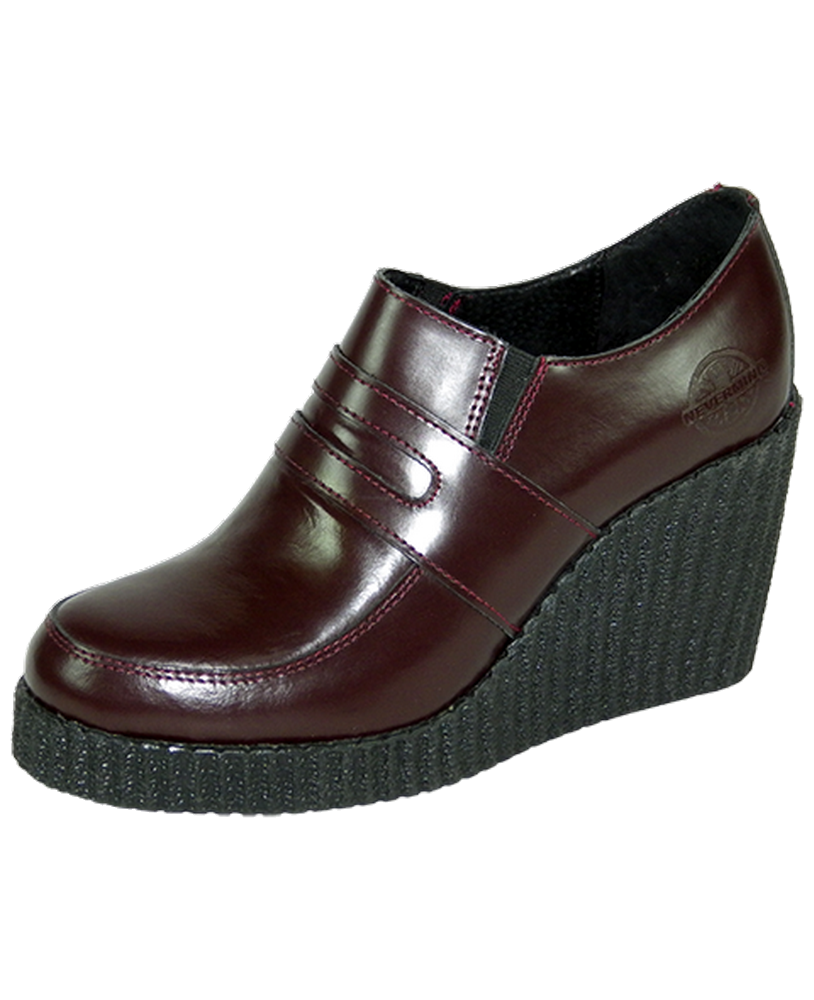 Punk Keilabsatzschuhe Nevermind aus Leder Bordeaux