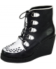 Nevermind – bottines compensées noires & blanches à lacets damier