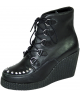 Nevermind – bottines compensées en cuir noir, empeigne cloutée