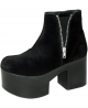 Nevermind – schwarze Plateaustiefel aus Wildleder mit Reißverschluss