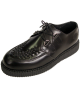 Nevermind single sole creeper, all-black with smooth leather and woven toe