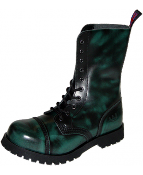 Rangers 10 eyelets green patinated leather black Nevermind