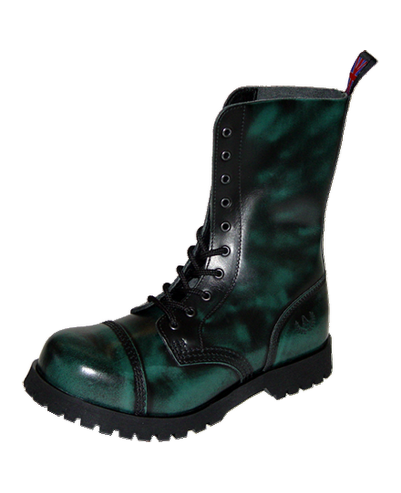 Rangers 10 eyelets green patinated leather black Nevermind