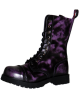 Nevermind boots in patinated purple leather, 10 eyelets and lug sole – strength and alternative style.