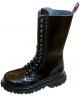Rangers 14 eyelets Nevermind in black leather, with brogue details and thick sole – elegant gothic style.