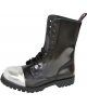 Nevermind Rangers 10 eyelets black leather with silver toe – robust alternative boots.
