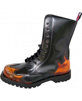 Rangers cuir noir flamme orange Nevermind