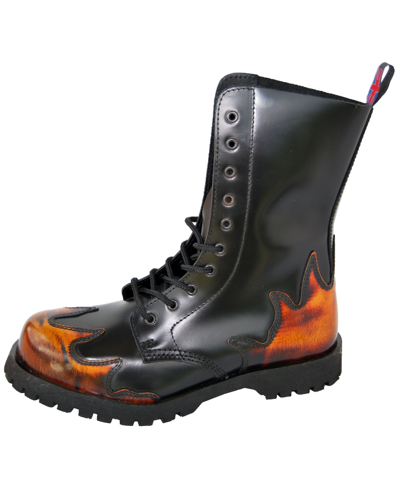 Rangers Leder Schwarz Flamme Orange Nevermind
