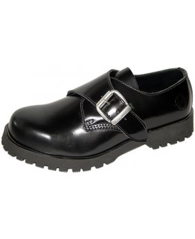 Nevermind Buckle Core black shoe rangers – shiny leather, metal buckle.