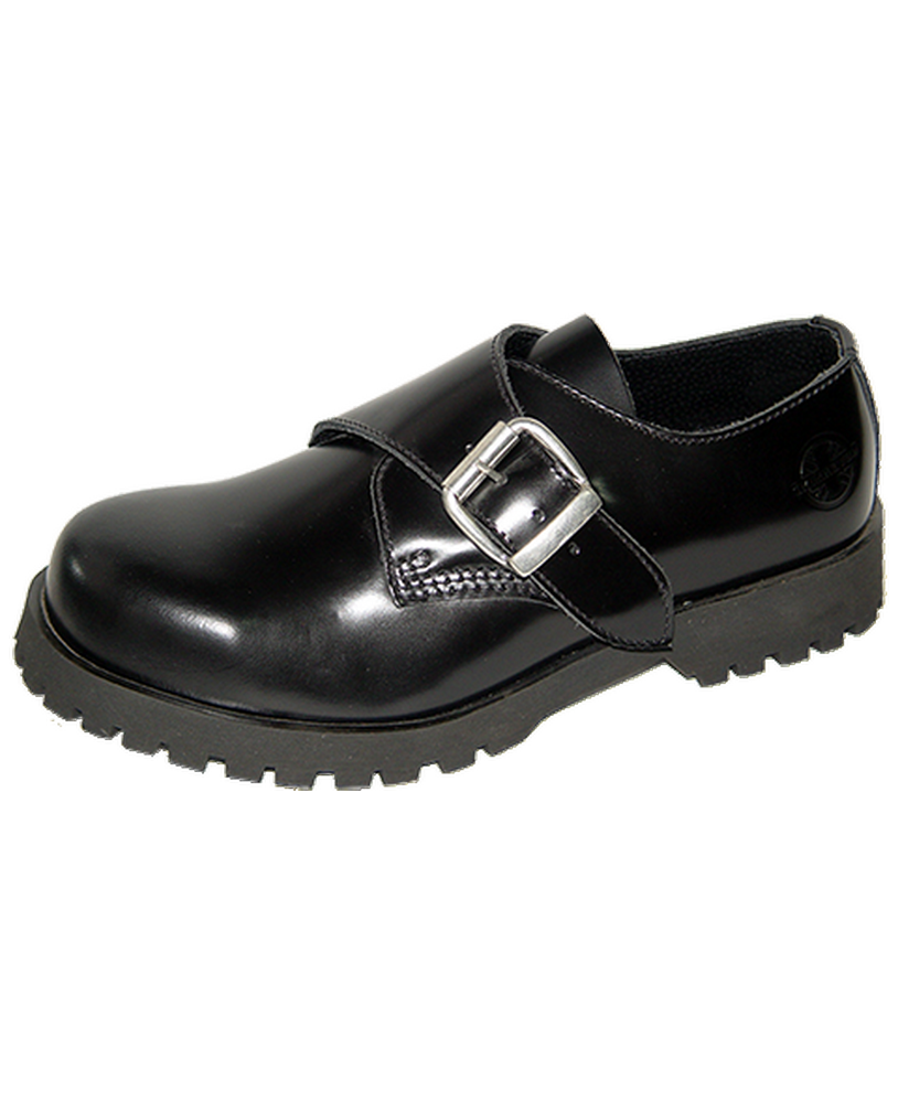 Nevermind Buckle Core black shoe rangers – shiny leather, metal buckle.