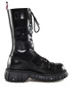 Rangers 14 eyelets Nevermind – black leather – straps & riveted sole – cyber-goth style