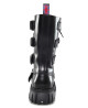 Rangers 14 occhielli Nevermind – pelle nera – cinghie & suola con rivetti – stile cyber-goth