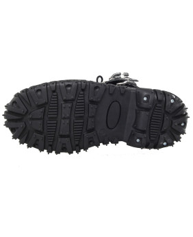 Rangers 14 eyelets Nevermind – black leather – straps & riveted sole – cyber-goth style