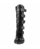 Nevermind 20-Eyelet Black Leather Boots with Buckles – Bold Underground Design