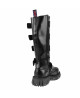 Nevermind 20-Eyelet Black Leather Boots with Buckles – Bold Underground Design